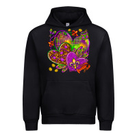 Black Mardi Gras hearts Urban Hoodie - HowdyJamesFarm