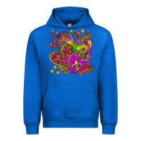 Cobalt Mardi Gras hearts Urban Hoodie - HowdyJamesFarm
