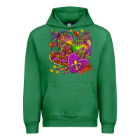 Emerald Mardi Gras hearts Urban Hoodie - HowdyJamesFarm
