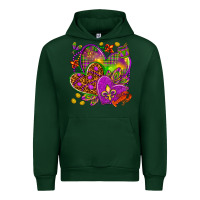 Foreset Green Mardi Gras hearts Urban Hoodie - HowdyJamesFarm