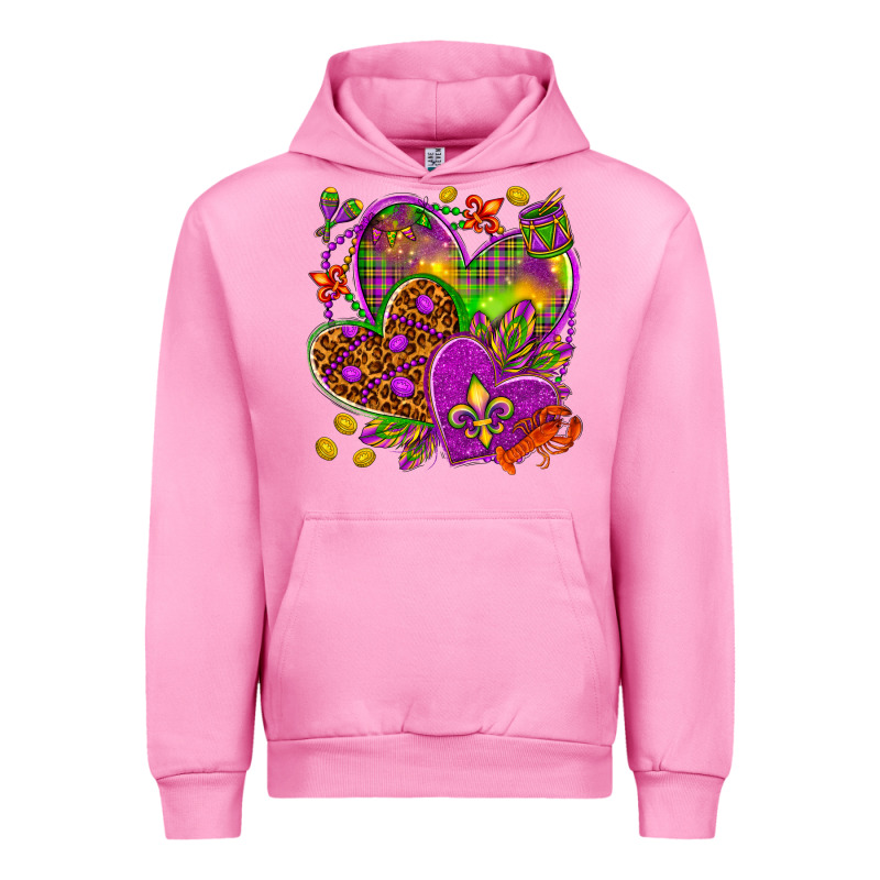 Mardi Gras Hearts Urban Hoodie by HowdyJamesFarm | Teevron