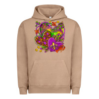 Pigment Burro Mardi Gras hearts Urban Hoodie - HowdyJamesFarm