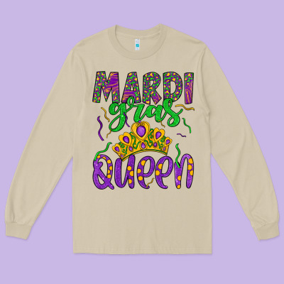 Mardi Gras Queen Long Sleeve Tee Designed By Artiststas