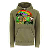 Vintage Olive One lucky mom St. Patricks Day Vintage Hoodie - Neo Western
