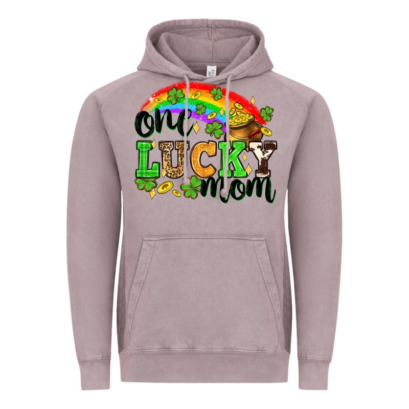 One Lucky Mom St. Patricks Day Vintage Hoodie by Neo Western | Teevron