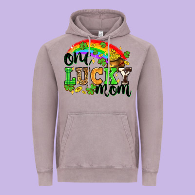 One Lucky Mom St. Patricks Day Vintage Hoodie Designed By Neo Western