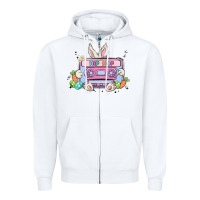 White hip hop easter Zipper Hoodie - MaliasSmallBusiness