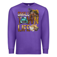 Purple Small Town Life Premium Sweatshirt - BundleAndBundleShop