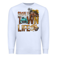 White Small Town Life Premium Sweatshirt - BundleAndBundleShop