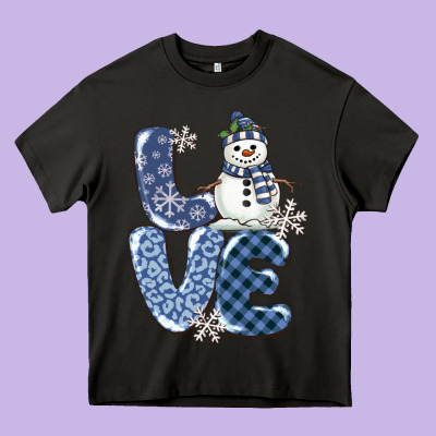 Love Snowman Heavy Core Tee Designed By Maliassmallbusiness