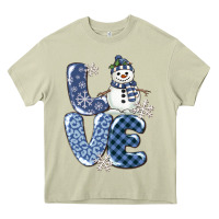 Mossy love snowman Heavy Core Tee - MaliasSmallBusiness