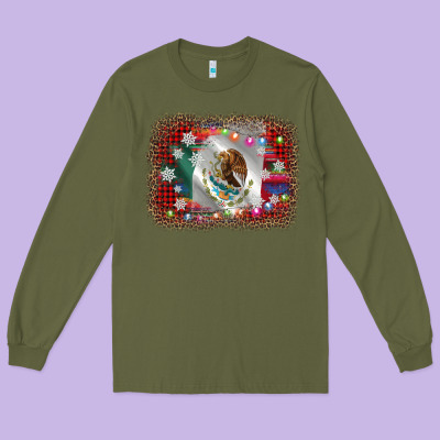 Mexico Flag Christmas Long Sleeve Tee Designed By Adodesignshop