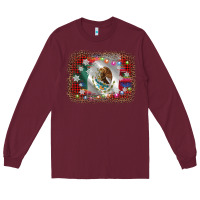 Burgundy mexico flag christmas Long Sleeve Tee - AdoDesignShop