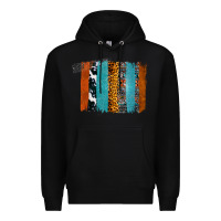 Black Western Leopard Glitter Aztec Cowhide Pattern Brushstroke Premium Hoodie - Bettercallsaul