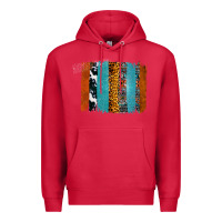 Cardinal Western Leopard Glitter Aztec Cowhide Pattern Brushstroke Premium Hoodie - Bettercallsaul