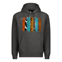 Charcoal Heather Western Leopard Glitter Aztec Cowhide Pattern Brushstroke Premium Hoodie - Bettercallsaul
