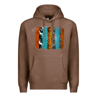 Chestnut Western Leopard Glitter Aztec Cowhide Pattern Brushstroke Premium Hoodie - Bettercallsaul