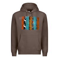 Coffee Western Leopard Glitter Aztec Cowhide Pattern Brushstroke Premium Hoodie - Bettercallsaul