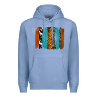 Colony Blue Western Leopard Glitter Aztec Cowhide Pattern Brushstroke Premium Hoodie - Bettercallsaul