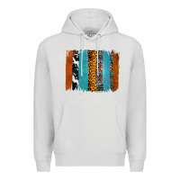 Dove Grey Western Leopard Glitter Aztec Cowhide Pattern Brushstroke Premium Hoodie - Bettercallsaul
