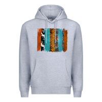 Heather Grey Western Leopard Glitter Aztec Cowhide Pattern Brushstroke Premium Hoodie - Bettercallsaul