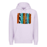 Western Leopard Glitter Aztec Cowhide Pattern Brushstroke Premium Hoodie | Teevron