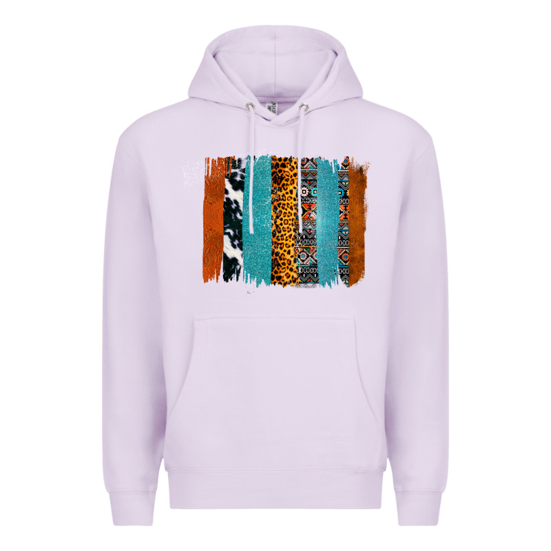 Western Leopard Glitter Aztec Cowhide Pattern Brushstroke Premium Hoodie by Bettercallsaul | Teevron