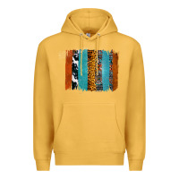 Mustard Western Leopard Glitter Aztec Cowhide Pattern Brushstroke Premium Hoodie - Bettercallsaul