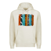 Oatmeal Heather Western Leopard Glitter Aztec Cowhide Pattern Brushstroke Premium Hoodie - Bettercallsaul