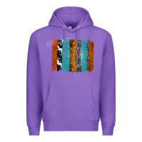 Purple Western Leopard Glitter Aztec Cowhide Pattern Brushstroke Premium Hoodie - Bettercallsaul