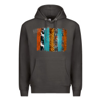 Smoke Western Leopard Glitter Aztec Cowhide Pattern Brushstroke Premium Hoodie - Bettercallsaul