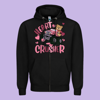 Heart Crusher Zipper Hoodie Designed By Maliassmallbusiness
