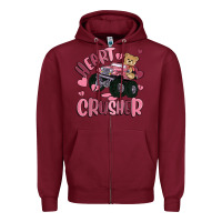 Burgundy heart crusher Zipper Hoodie - MaliasSmallBusiness