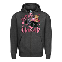 Charcoal Heather heart crusher Zipper Hoodie - MaliasSmallBusiness