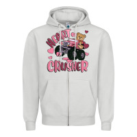 Dove Grey heart crusher Zipper Hoodie - MaliasSmallBusiness