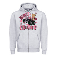 Heather Grey heart crusher Zipper Hoodie - MaliasSmallBusiness