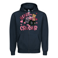 Navy heart crusher Zipper Hoodie - MaliasSmallBusiness