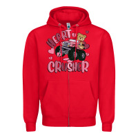 Red heart crusher Zipper Hoodie - MaliasSmallBusiness