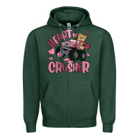 Sports Green heart crusher Zipper Hoodie - MaliasSmallBusiness