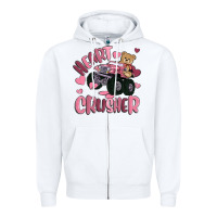White heart crusher Zipper Hoodie - MaliasSmallBusiness