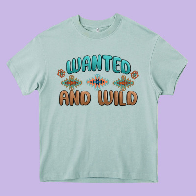 Wanted And Wild Heavy Core Tee Designed By Maliassmallbusiness