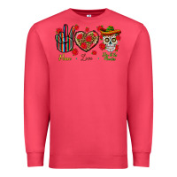 Cardinal Peace Love Dia De Los Muertos Premium Sweatshirt - BundleAndBundleShop