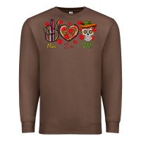 Chestnut Peace Love Dia De Los Muertos Premium Sweatshirt - BundleAndBundleShop