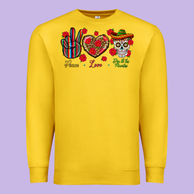 Peace Love Dia De Los Muertos Premium Sweatshirt Designed By Bundleandbundleshop