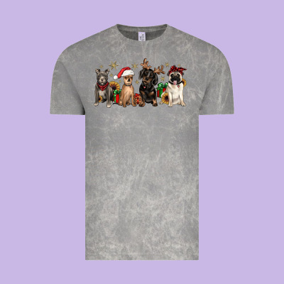 Christmas Chihuahua Pitbull Pug Dachshund Vintage Tee Designed By Jahusdesignshop