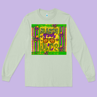 Mardi Gras Dude Long Sleeve Tee Designed By Artiststas