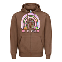 Chestnut he is risen easter rainbow Zipper Hoodie - MaliasSmallBusiness