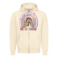 Sandshell he is risen easter rainbow Zipper Hoodie - MaliasSmallBusiness