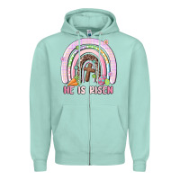 Seafoam he is risen easter rainbow Zipper Hoodie - MaliasSmallBusiness