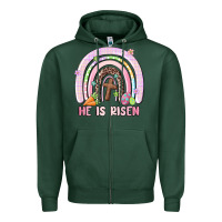 Sports Green he is risen easter rainbow Zipper Hoodie - MaliasSmallBusiness
